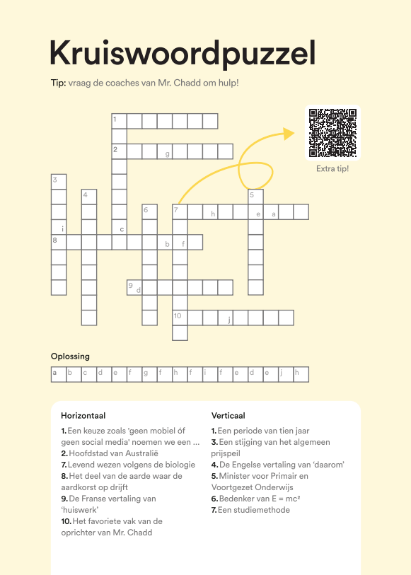 Kruiswoordpuzzel Mr. Chadd 2023