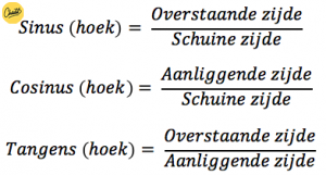 voorbeeld sinus cosinus en tangens