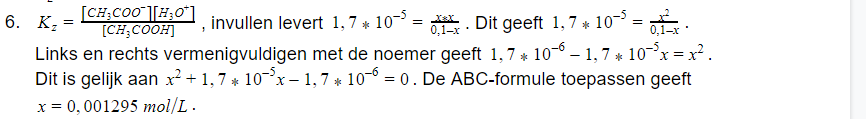 formule ph scheikunde